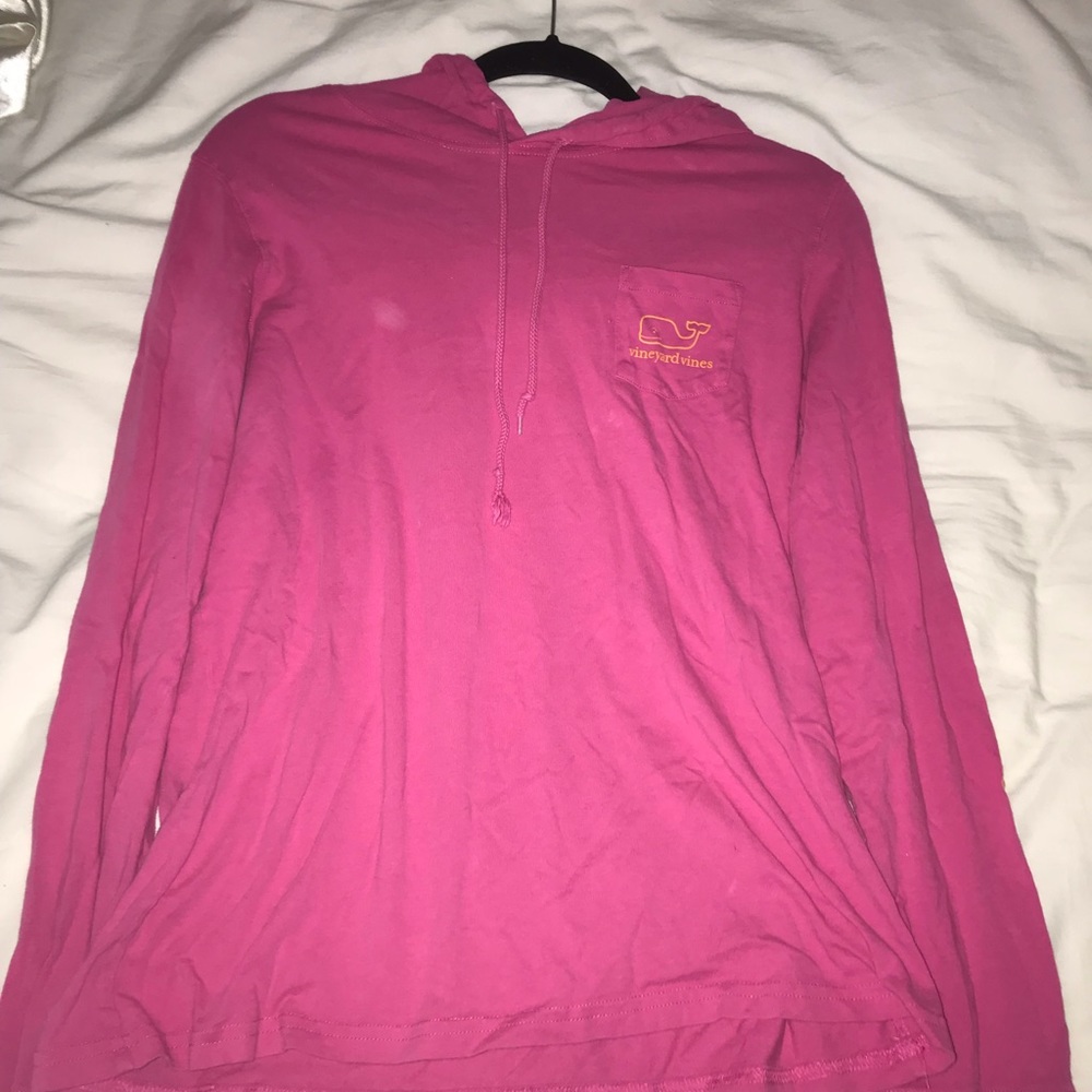 Pink Vineyard Vines Longsleeve Whale Hoodie